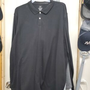 George Black Long Sleeve Polo Shirt 3XL